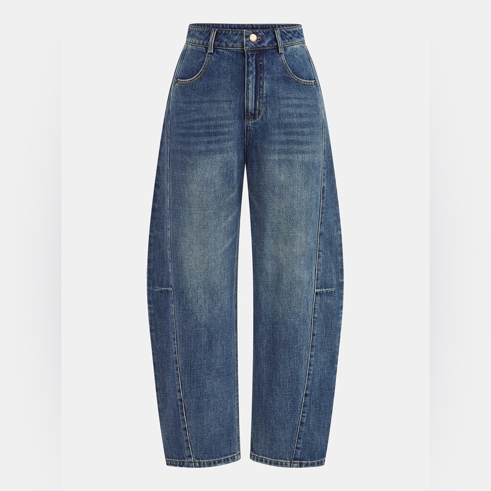 Commense Mid-Waist Denim barrel Jeans